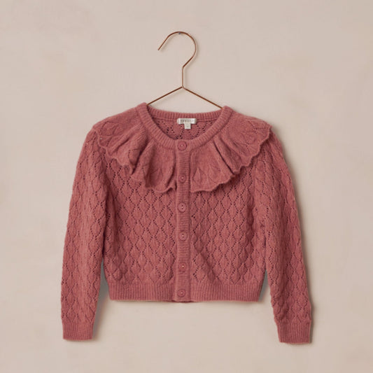 Noralee Ruffle Cardigan - Raspberry