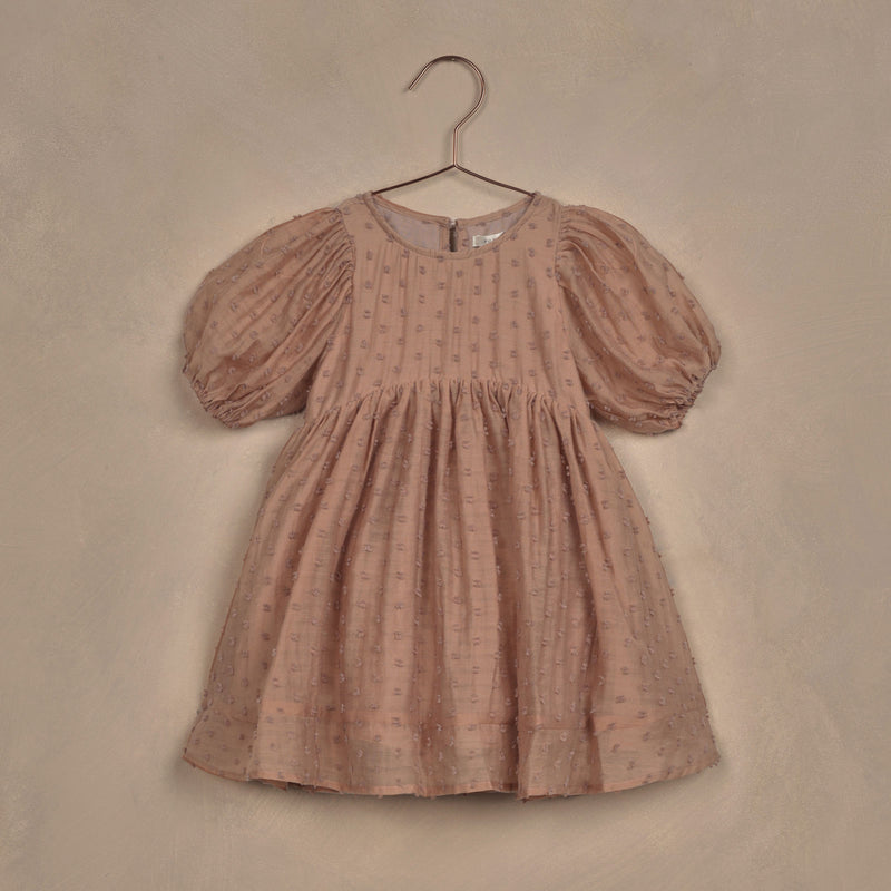 Luna Dress - Rose Cotton with Shabby Dot