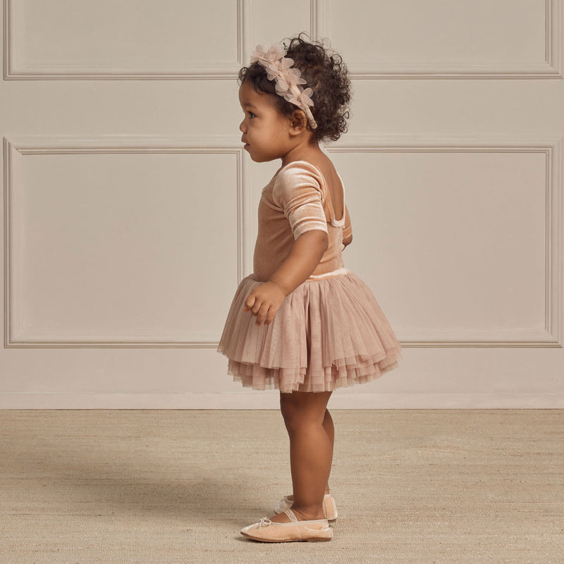 Little girl wearing Noralee Thea Tutu - Blush Velvet / Tulle