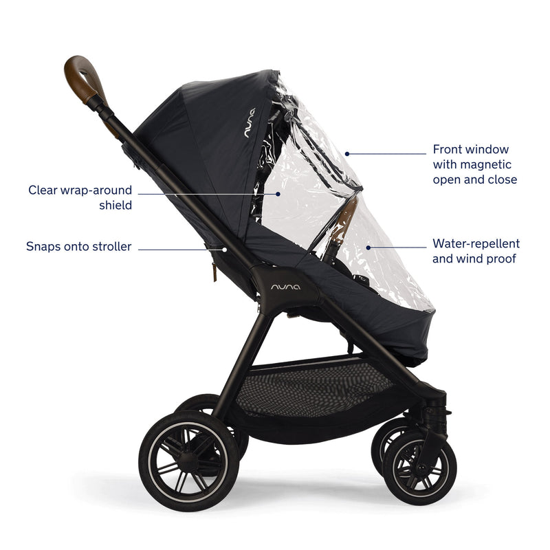 Nuna TRIV Series Rain Cover - Black and Clear