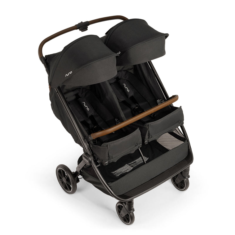 side by side twin stroller with two car seats Nuna TRVL Dubl Stroller