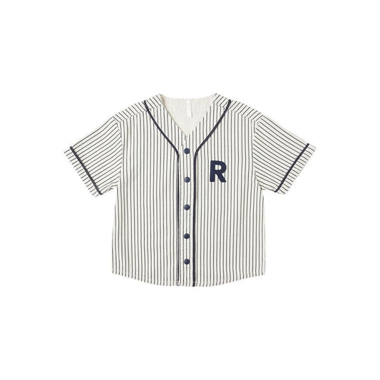 Rylee and Cru Baseball Shirt - Navy Pinstripe