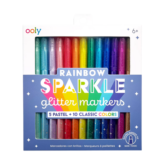 OOLY Rainbow Sparkle Glitter Markers - 15ct