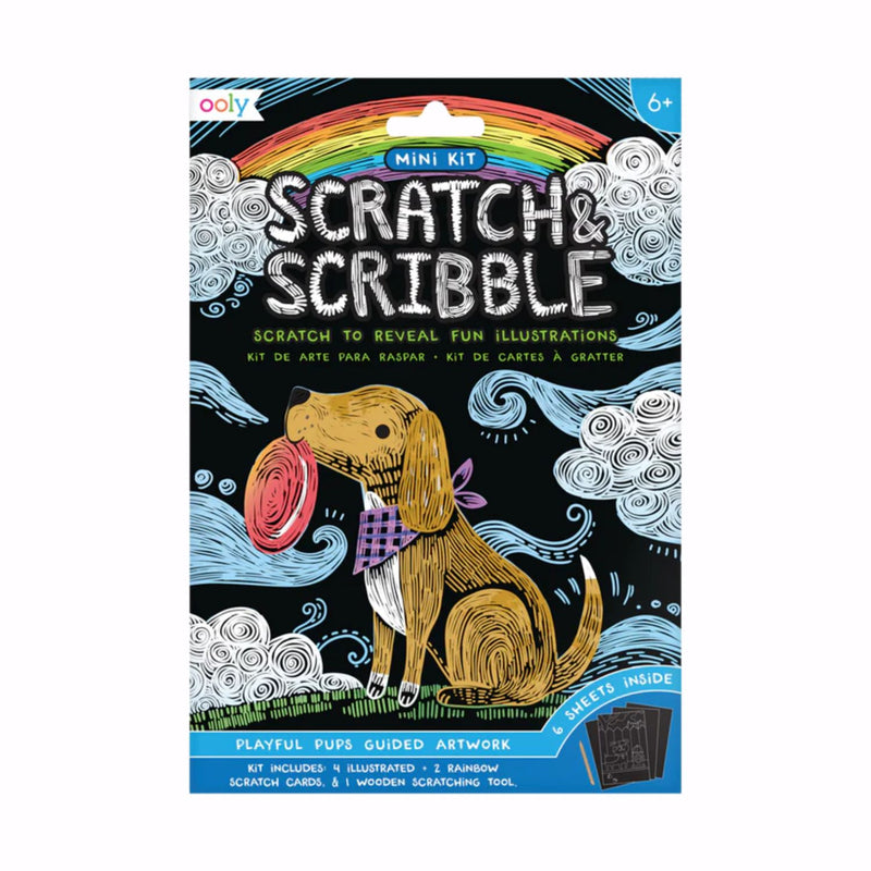 OOLY Mini Scratch and Scribble Art Kit - Playful Pups