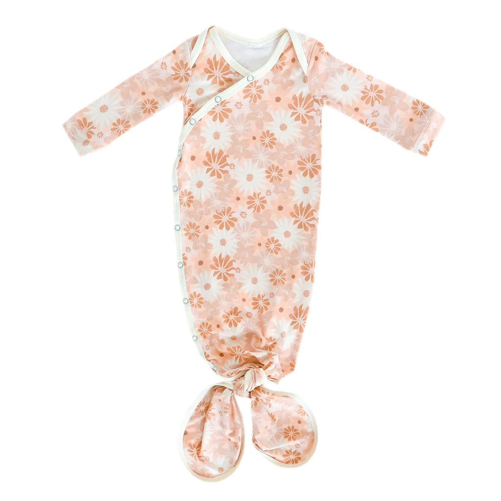 Copper Pearl Newborn Knotted Gown - Penny