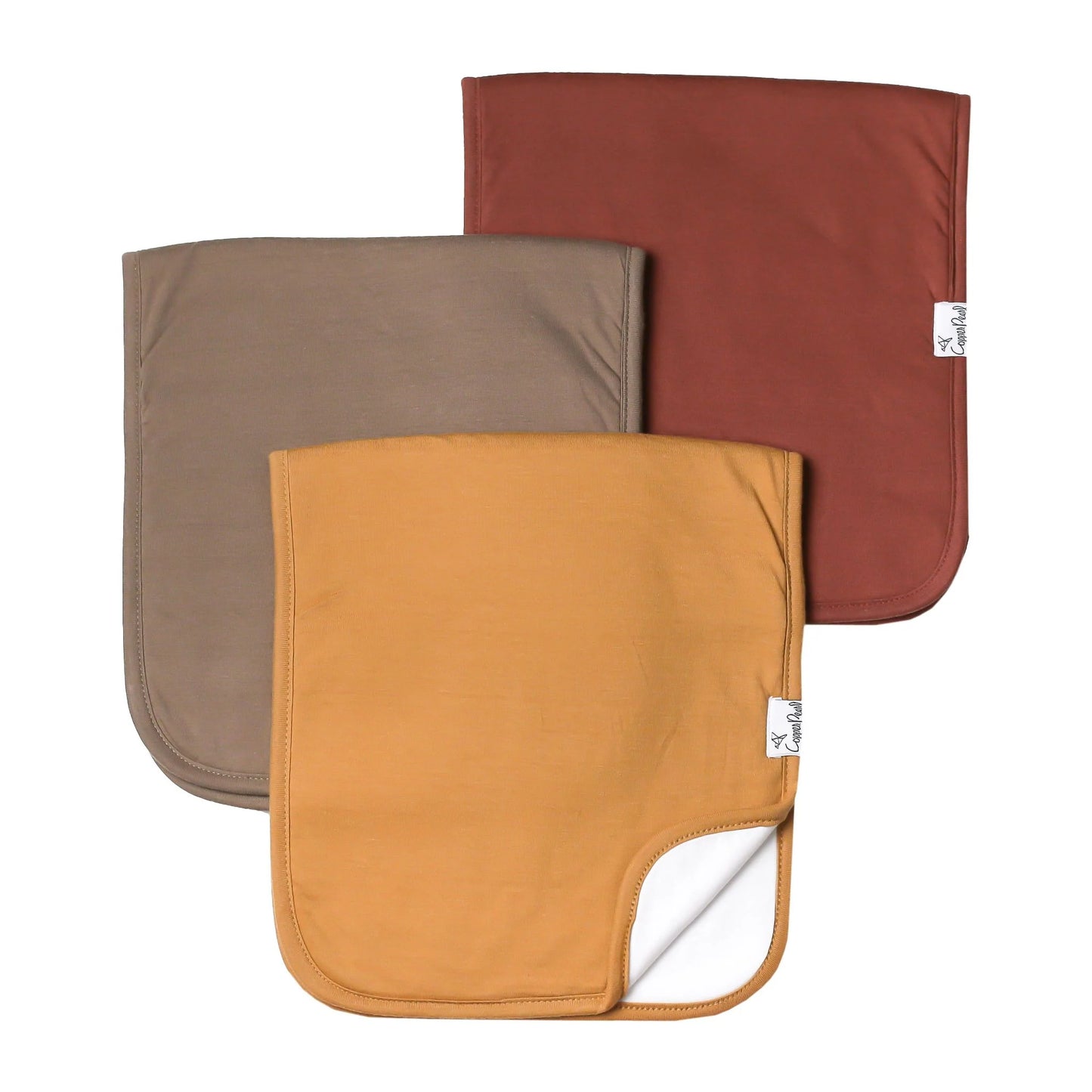 Copper Pearl 3-Pack Burp Cloth Set