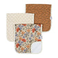 Copper Pearl 3-Pack Burp Cloth Set