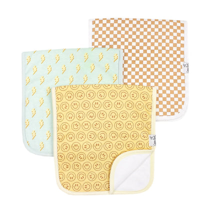 Copper Pearl 3-Pack Burp Cloth Set
