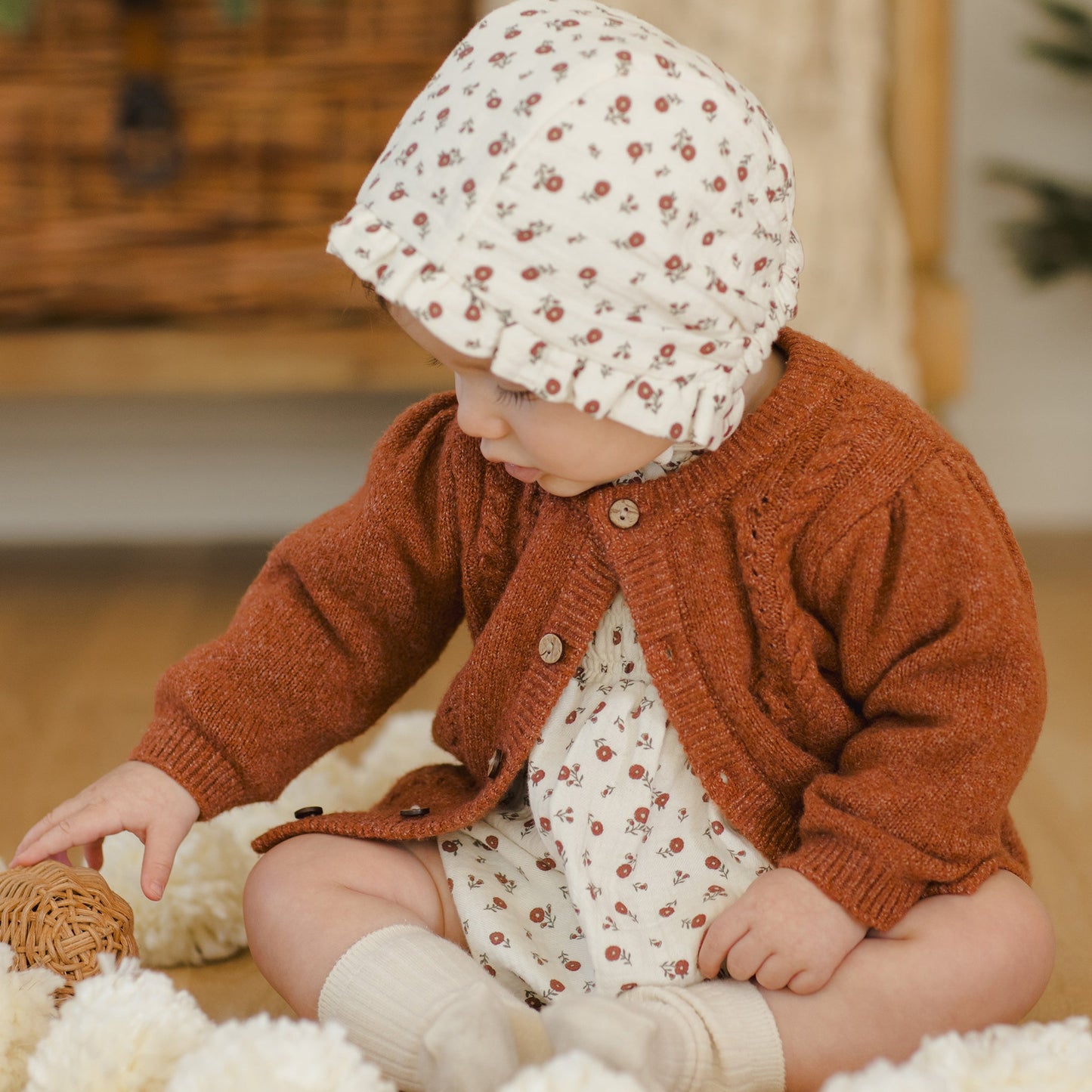 Quincy Mae Holly Cardigan - Cranberry