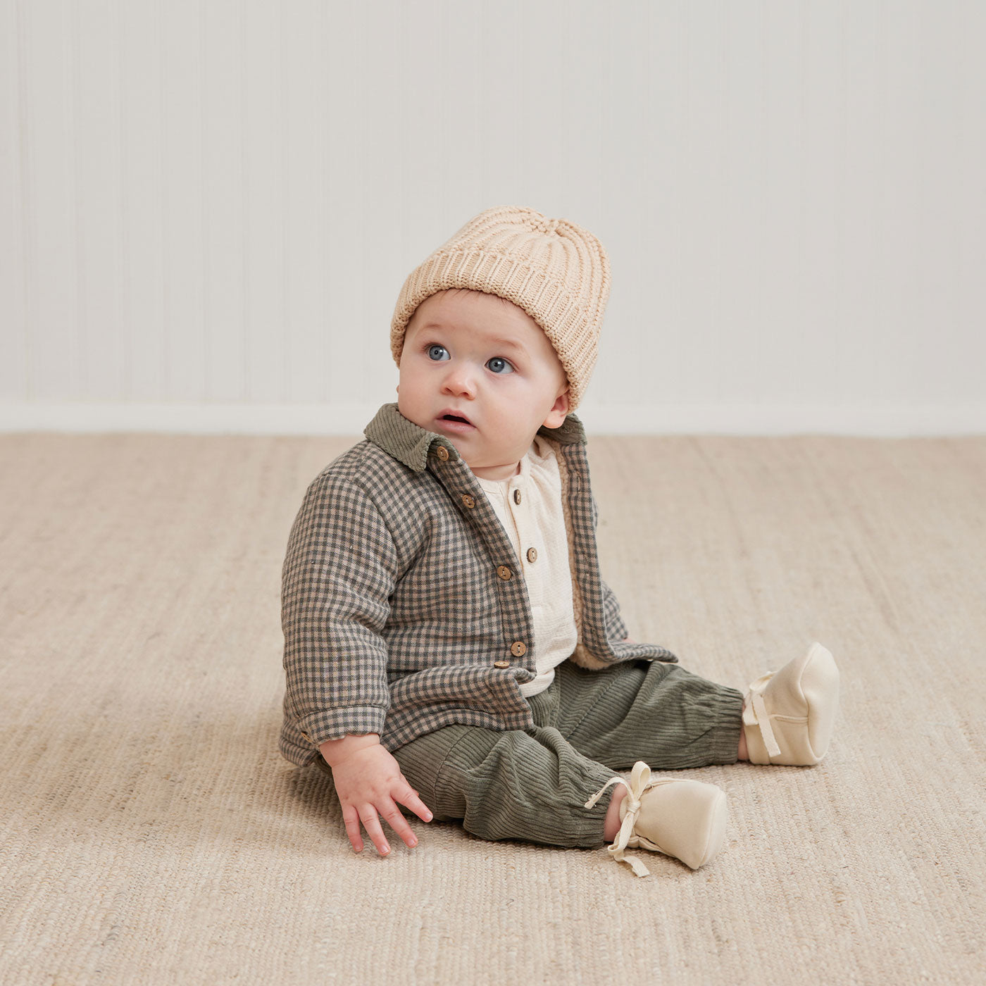 Boy wearing Quincy Mae Luca Pant - Forest