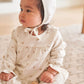 Toddler girl wearing Quincy Mae Tiered Jersey Dress - Doves - Ivory