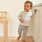 Toddler wearing Quincy Mae Drawstring Pant - Dusty Blue