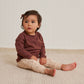 Little girl wearing Quincy Mae Drawstring Pant - Tulips - Shell