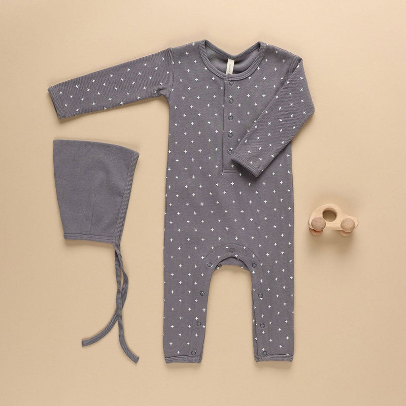 Quincy Mae Ribbed Baby Jumpsuit - Criss Cross - Navy