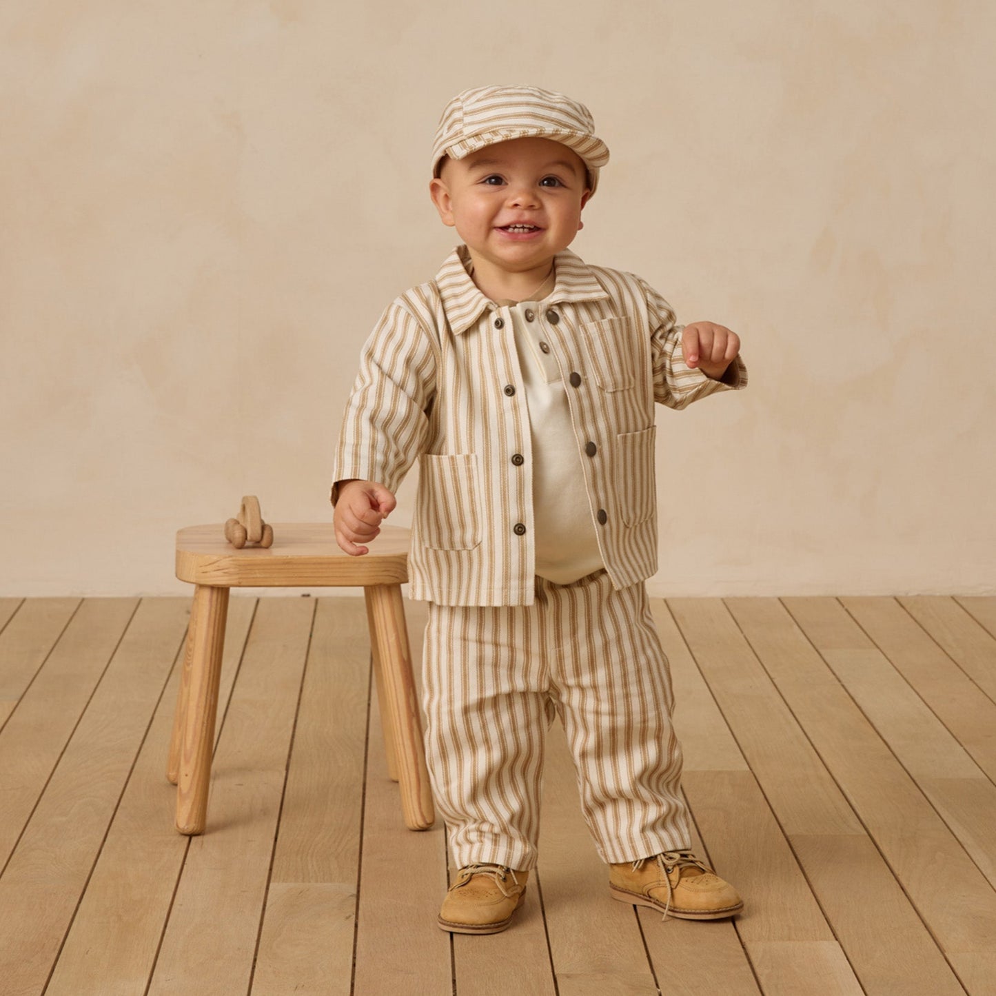 Quincy Mae Grayson Pant - Gold Pinstripe