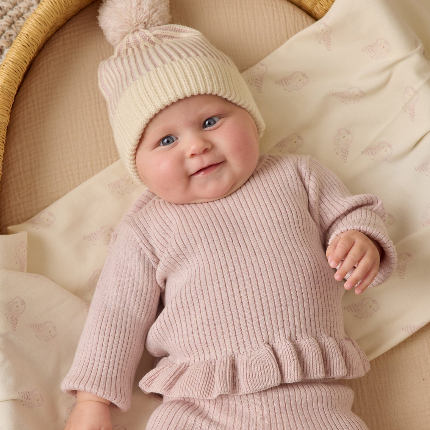 Quincy Mae Rib Knit Peplum Top - Lilac