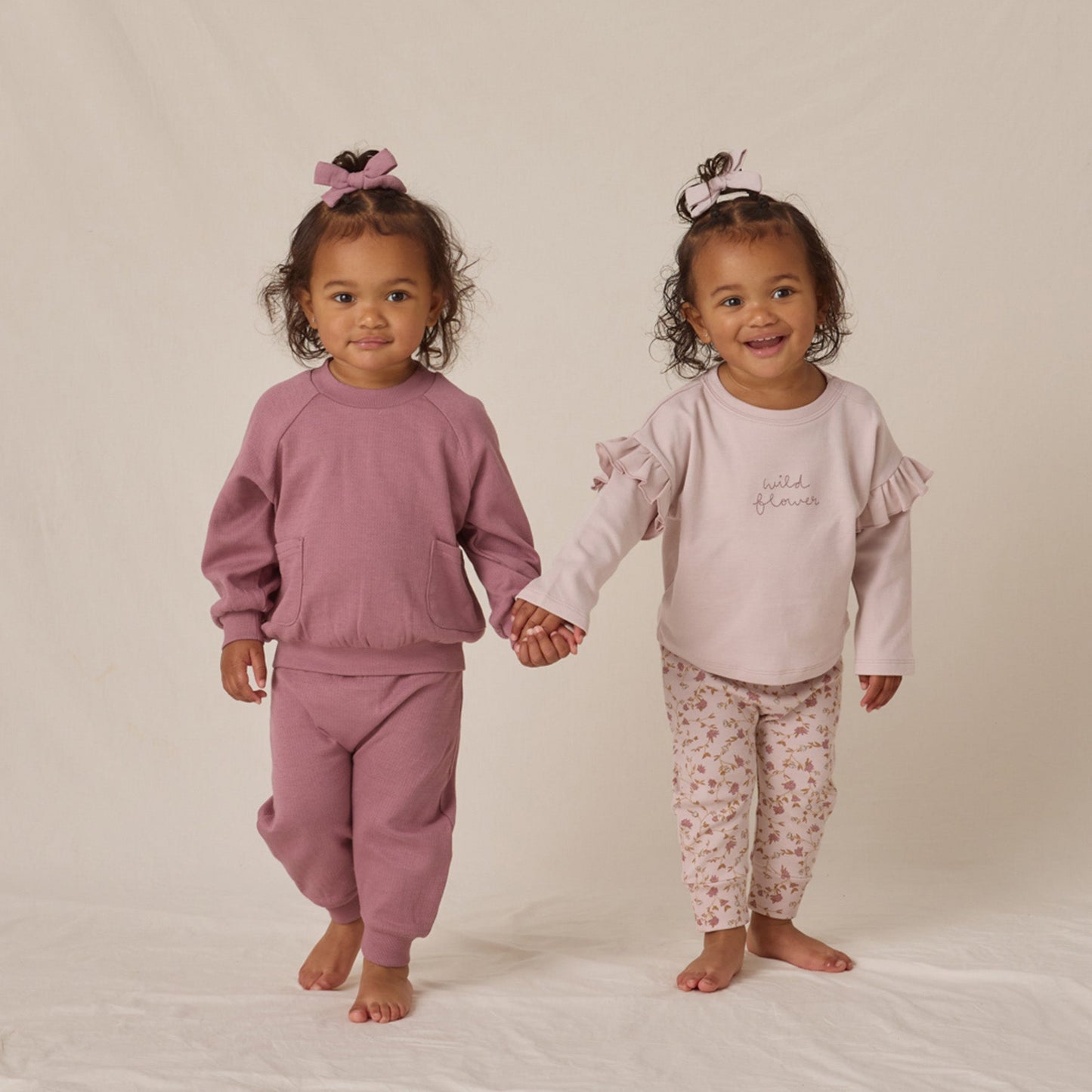 Quincy Mae Ruffle Long Sleeve Tee - Wild Flower