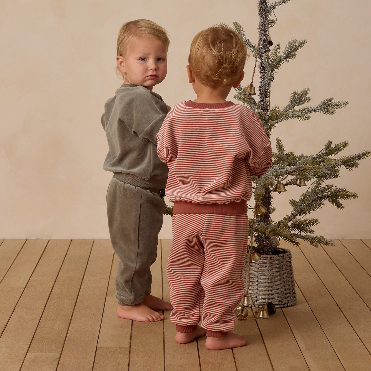Quincy Mae Velour Relaxed Sweatshirt - Candy Stripe