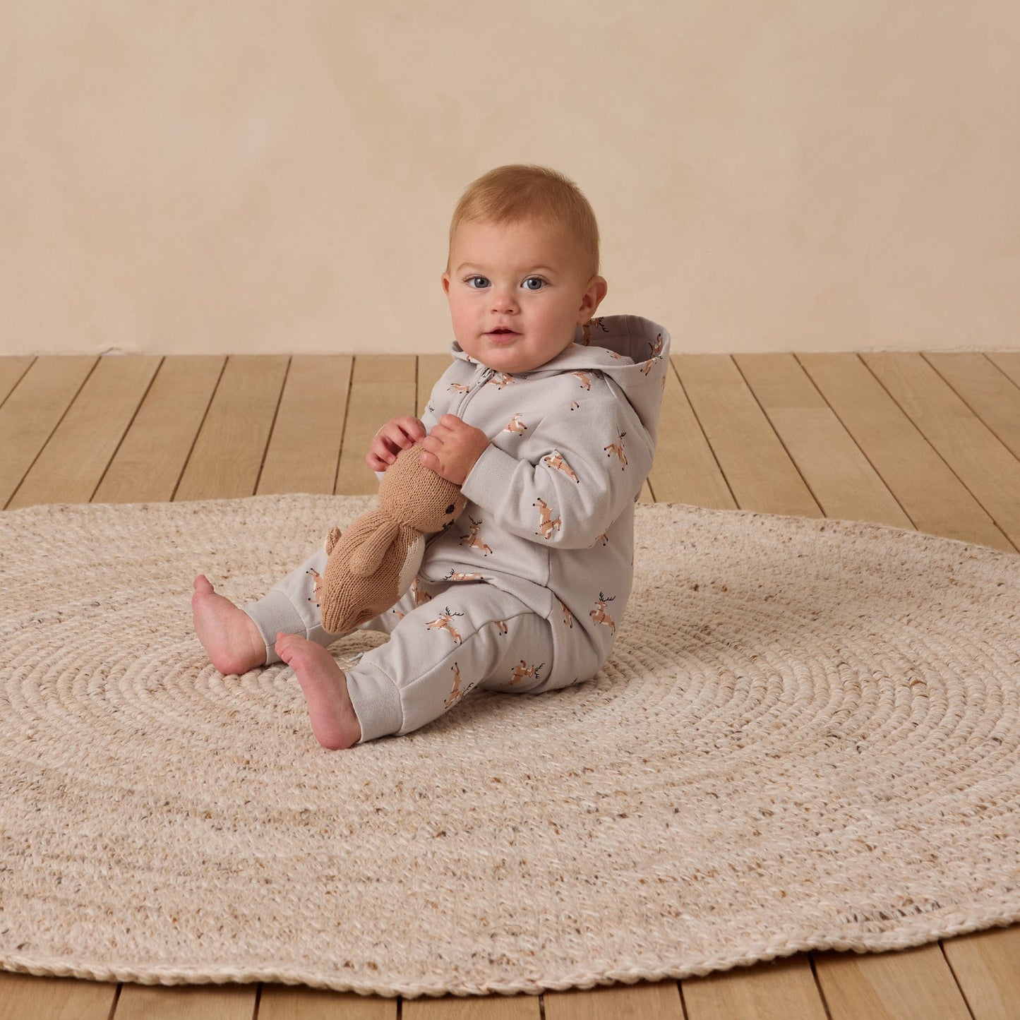 Quincy Mae Hooded Jumpsuit - Reindeer