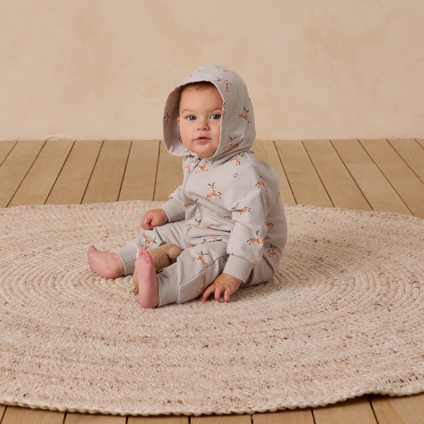 Quincy Mae Hooded Jumpsuit - Reindeer