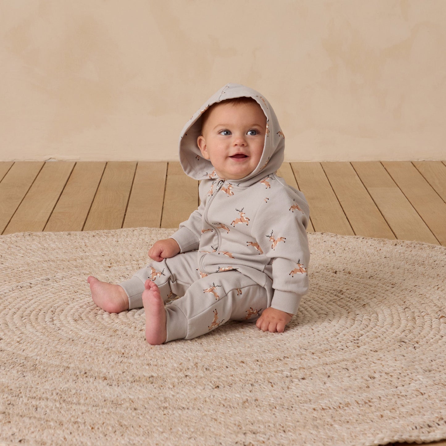 Quincy Mae Hooded Jumpsuit - Reindeer