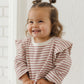 Quincy Mae Ruffle Cozy Set - Mulberry Stripe
