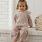 Quincy Mae Ruffle Cozy Set - Mulberry Stripe