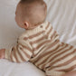 Quincy Mae Rex Romper - Almond Stripe