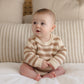 Quincy Mae Rex Romper - Almond Stripe