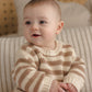 Quincy Mae Rex Romper - Almond Stripe