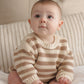 Quincy Mae Rex Romper - Almond Stripe