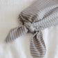 Quincy Mae Knotted Baby Gown + Hat Set - Slate Microstripe