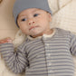 Quincy Mae Ribbed Baby Jumpsuit - Slate Microstripe