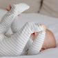 Quincy Mae Zip Long Sleeve Sleeper Footie - Cloud Stripe