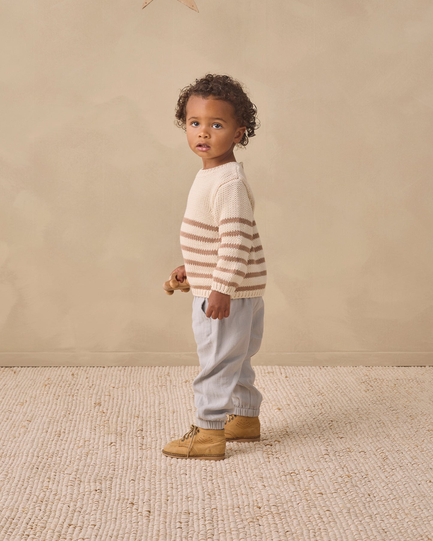 Quincy Mae Rex Sweater - Almond Stripe
