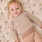 Quincy Mae Side Snap Bodysuit + Pant Set - Almond Stripe