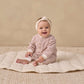 Quincy Mae Ribbed Baby Jumpsuit - Dusty Rose Microstripe