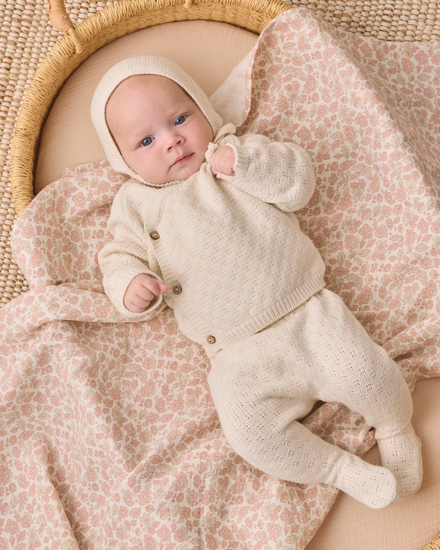 Quincy Mae Knit Wrap Top + Pant Set - Natural