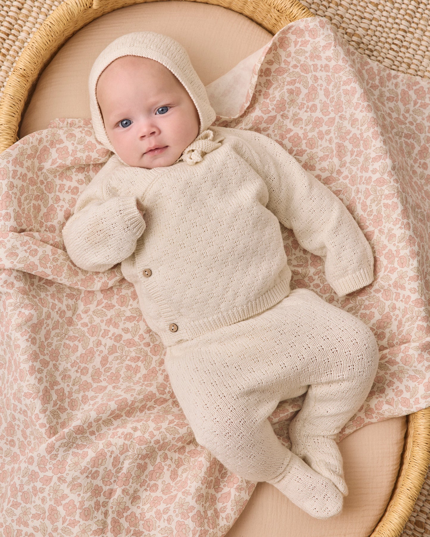 Quincy Mae Knit Wrap Top + Pant Set - Natural