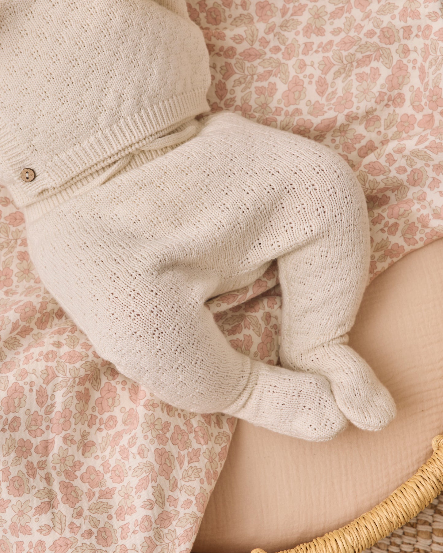 Quincy Mae Knit Wrap Top + Pant Set - Natural