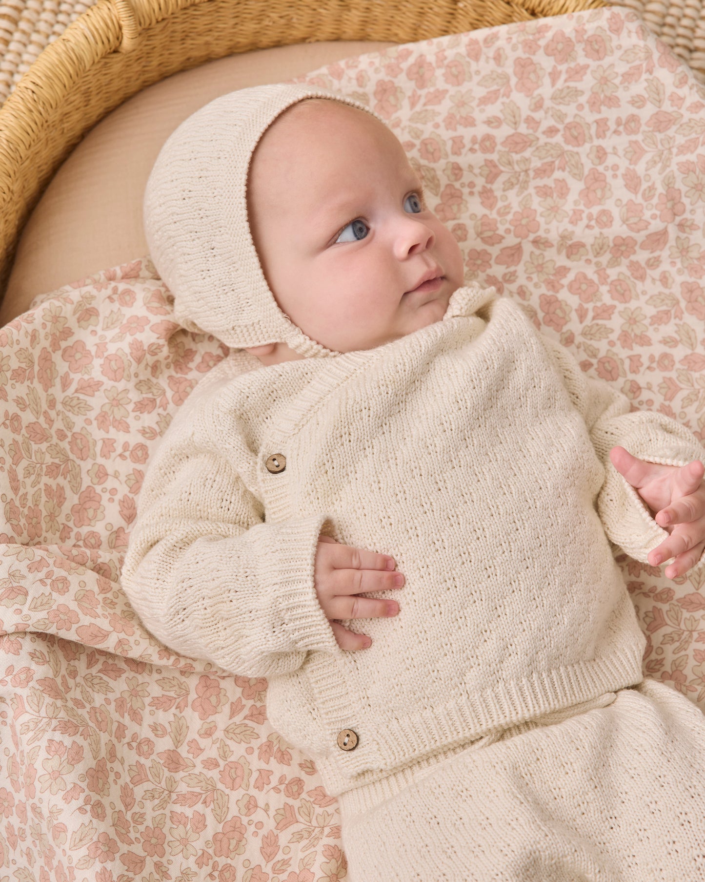 Quincy Mae Knit Wrap Top + Pant Set - Natural