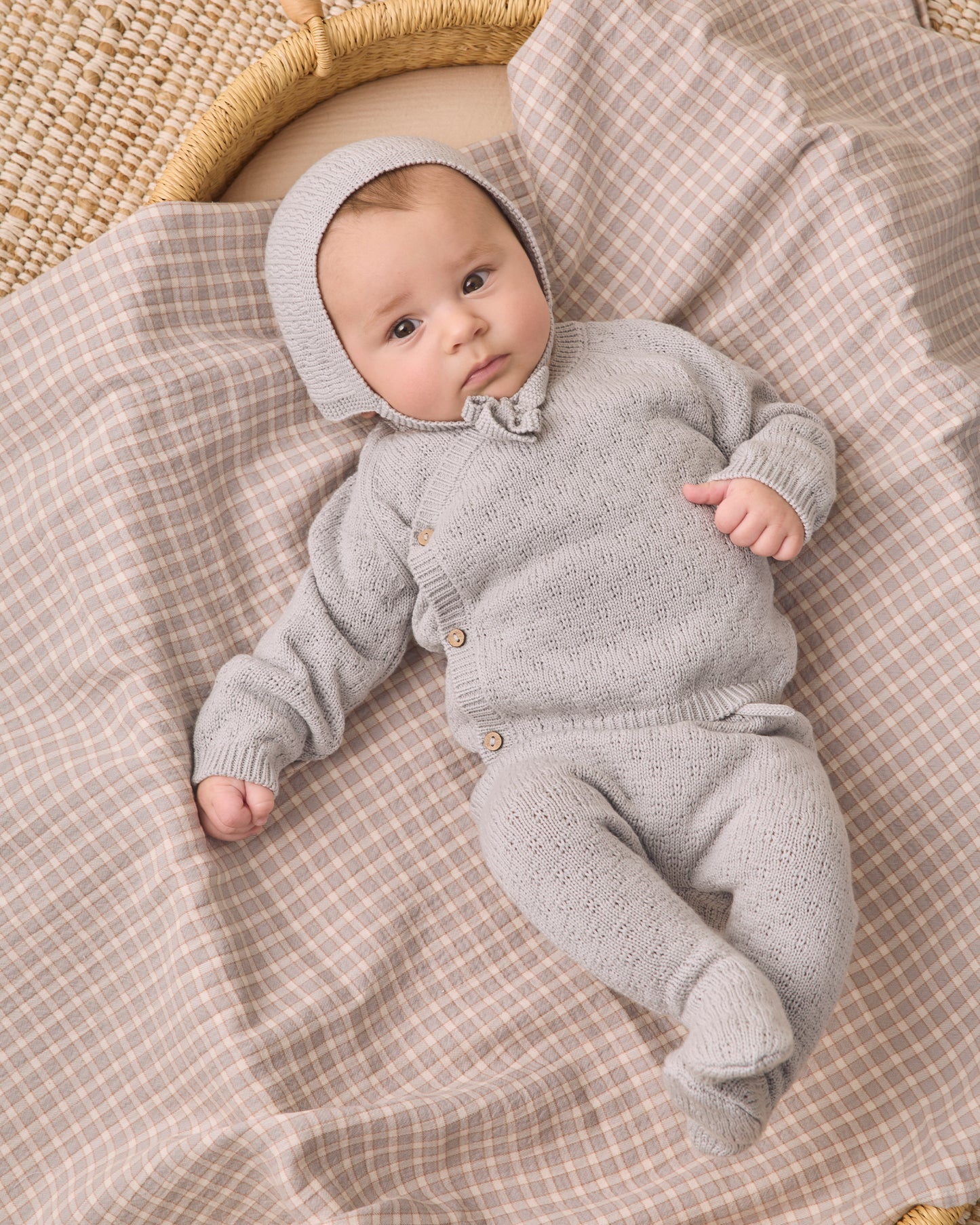 Quincy Mae Woven Swaddle - Blue Gingham