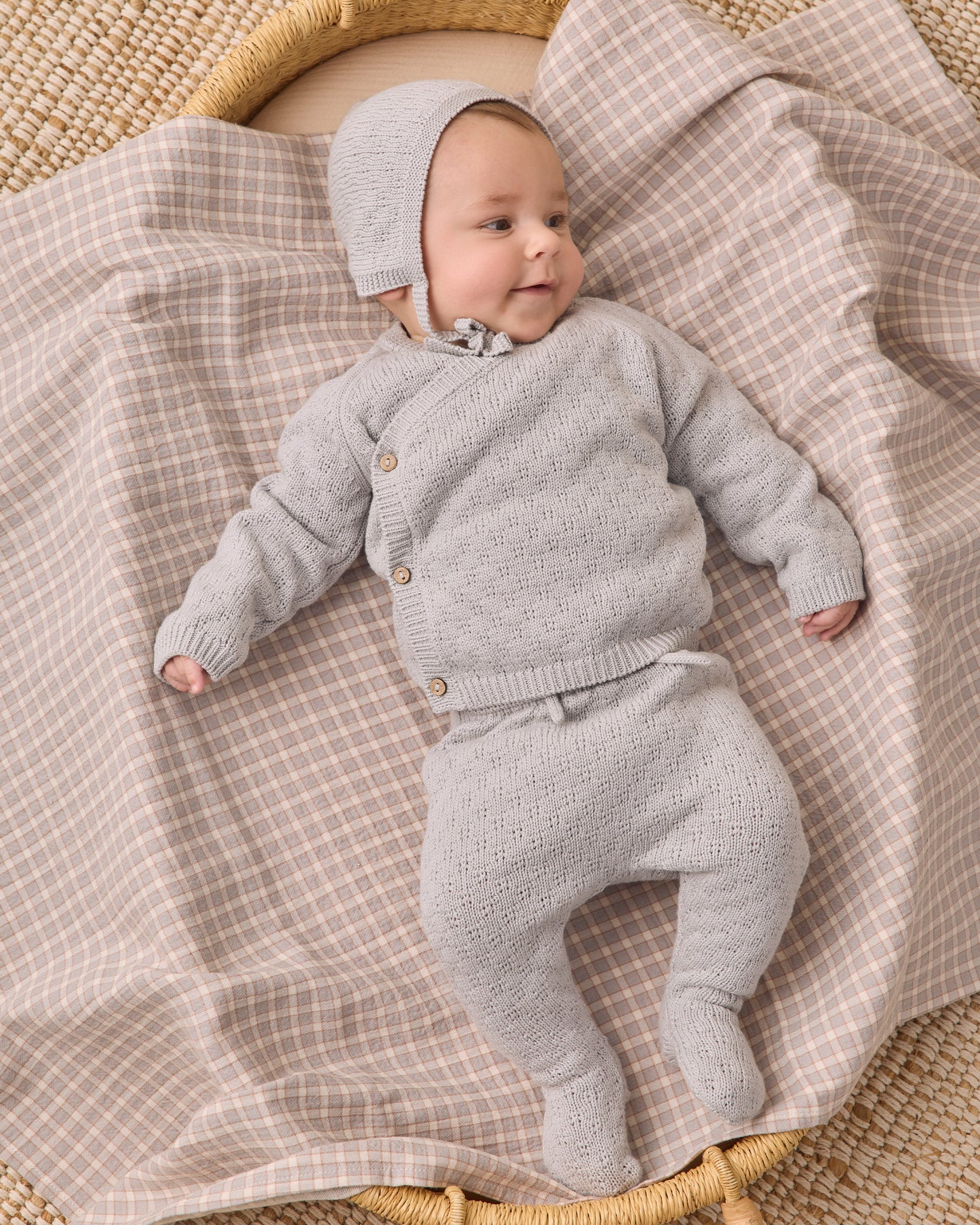 Quincy Mae Woven Swaddle - Blue Gingham