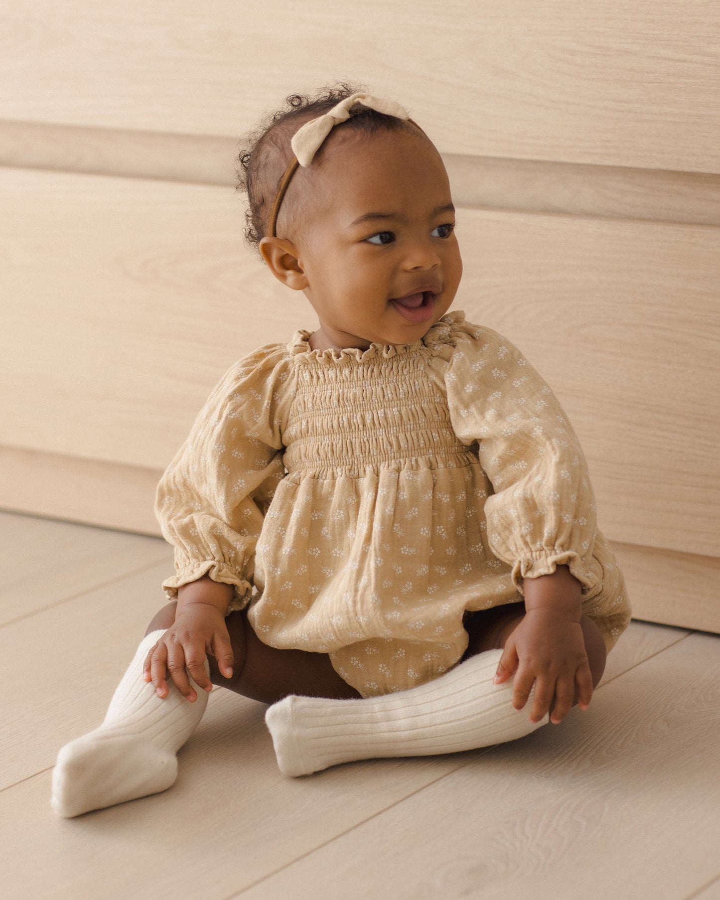 Quincy Mae Eden Romper - Butterscotch Floral