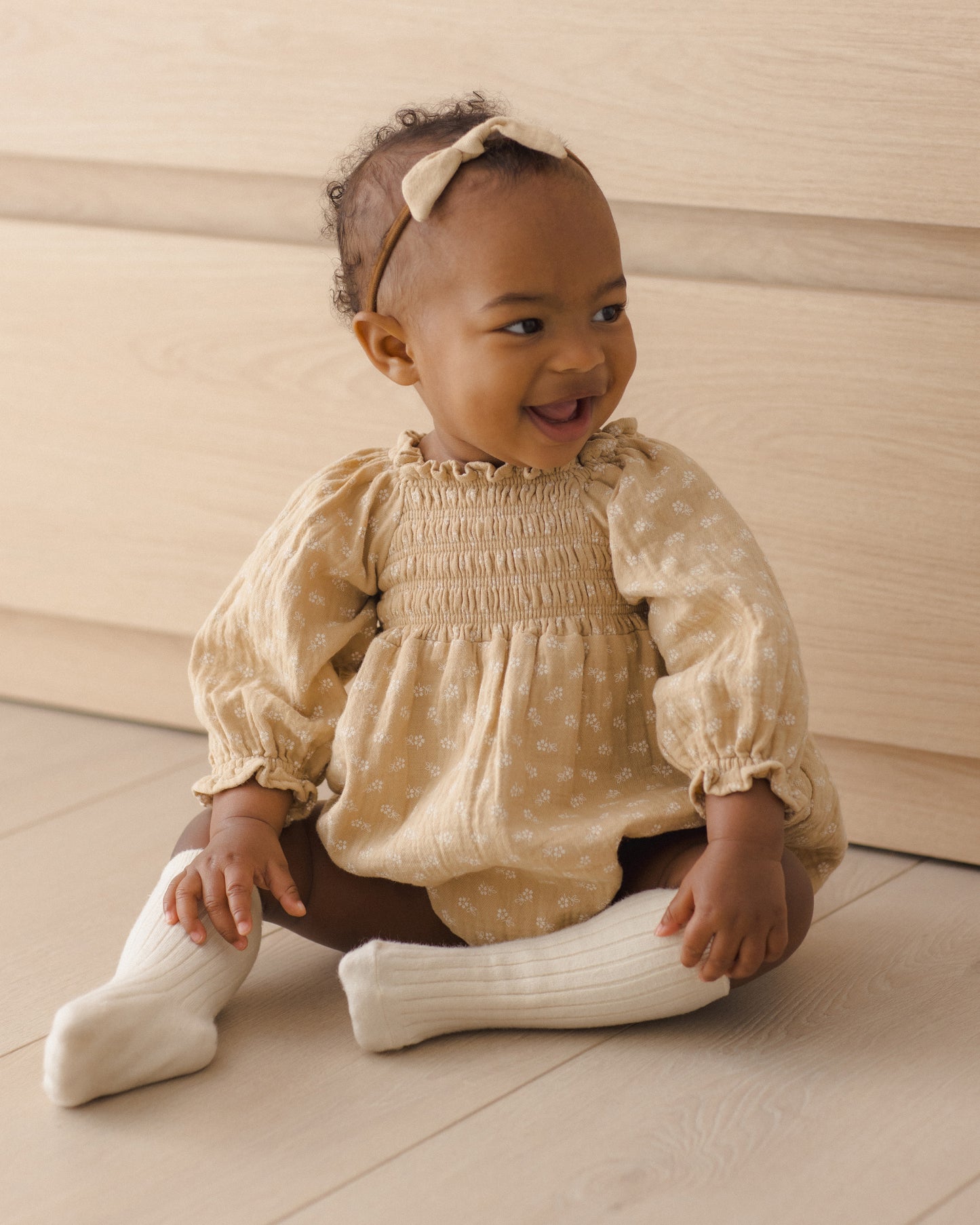 Quincy Mae Eden Romper - Butterscotch Floral