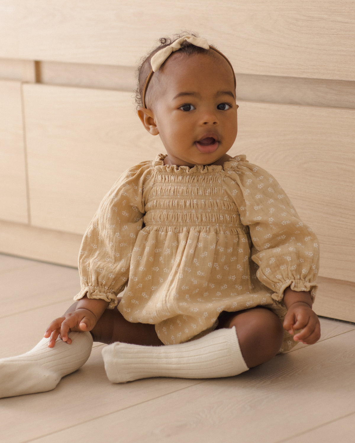 Quincy Mae Eden Romper - Butterscotch Floral