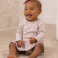 Quincy Mae Pointelle Skirted Bodysuit - Heart Ditsy