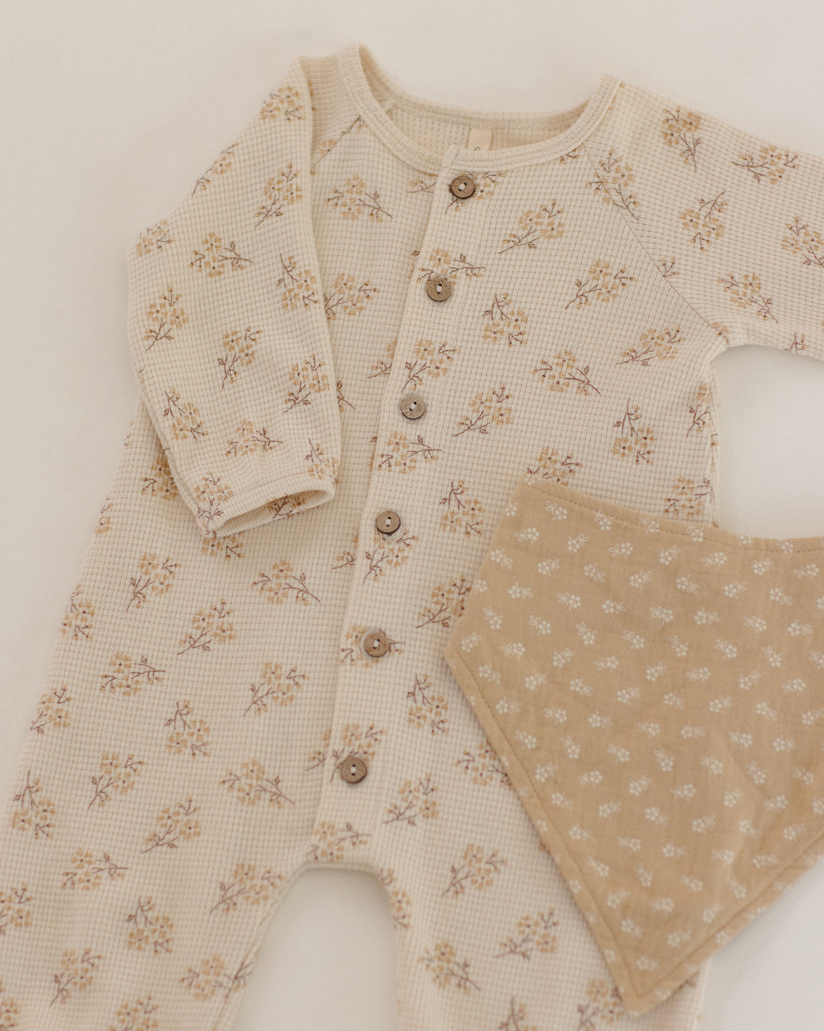 Quincy Mae Waffle Long Sleeve Jumpsuit - Meadow