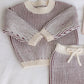 Quincy Mae Relaxed Knit Sweater - Black Cherry Stripe