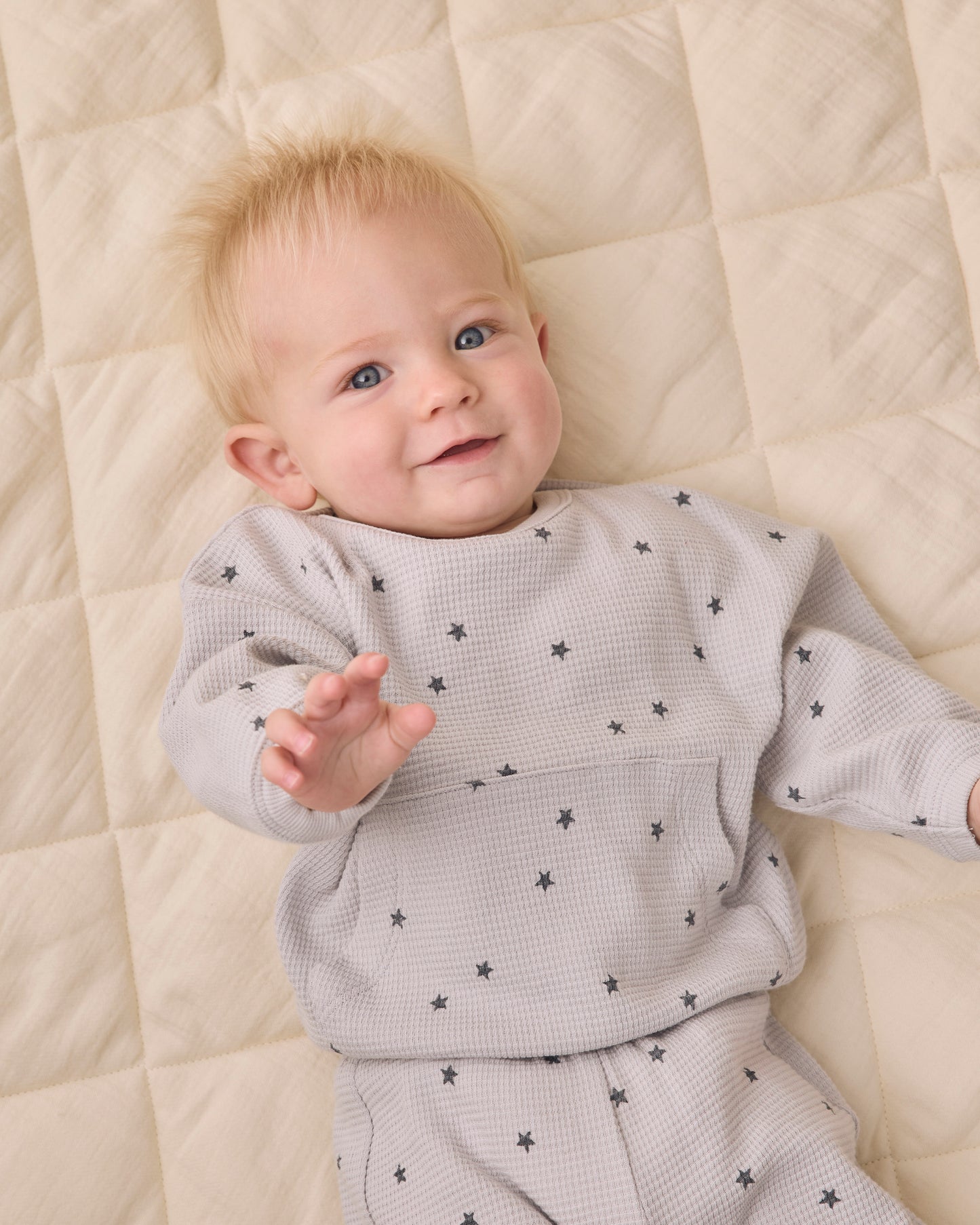 Quincy Mae Waffle Slouch Set - Stars